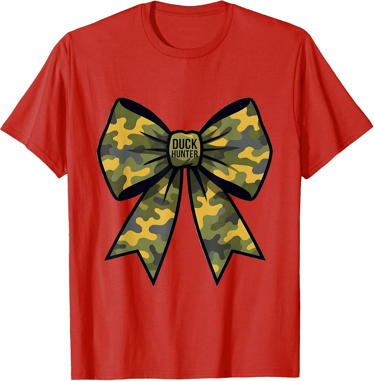 Men's Duck Hunter Camo Coquette Bow Hunting Ol' Lady T-Shirt - Red