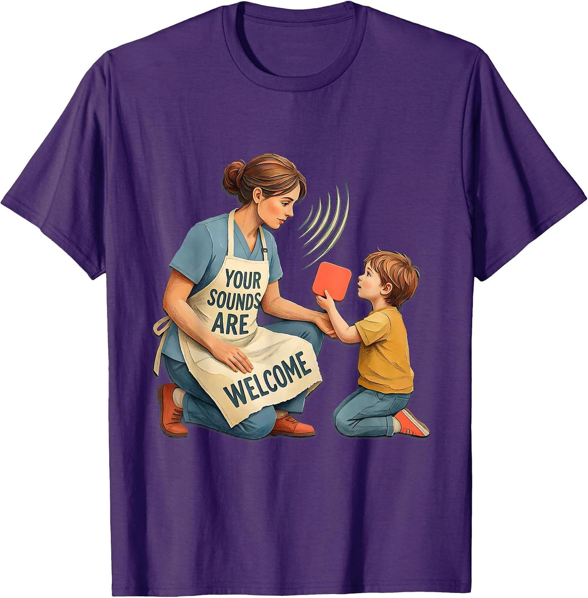 Your Sounds Are Welcome Storybook Speech Language T-Shirt - Purple
