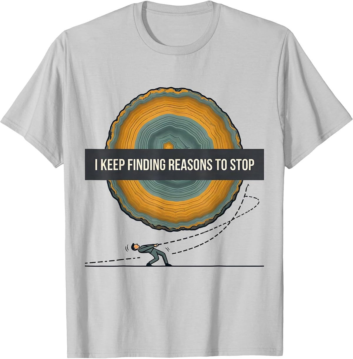 Men's I Keep Finding Reasons To Stop Funny Rock Collector Geode T-Shirt - Silver Grey