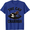 The Cav Chairman Linocut Cavalier King Charles Spaniel Owner T-Shirt - Royal Blue