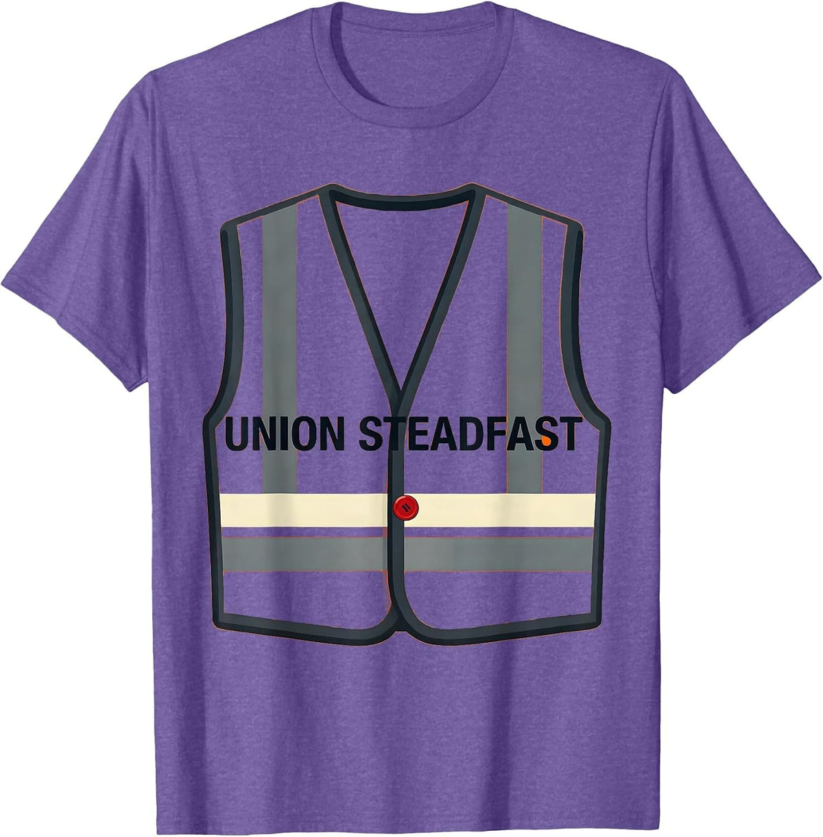 Men's Union Steadfast Bold Union Worker Solidarity Labor Day T-Shirt - Purple Heather