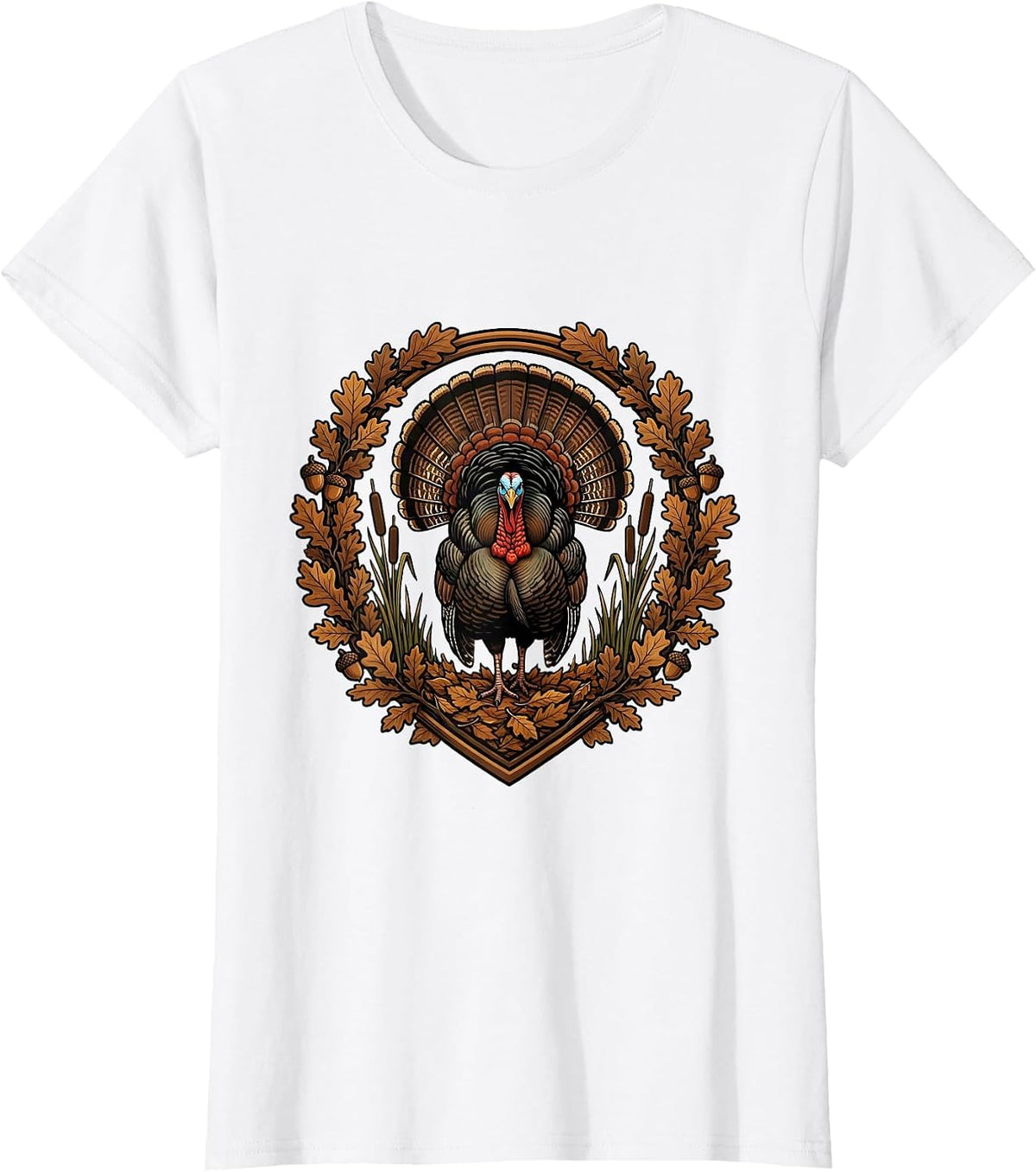 Women's Bottomland Camo Wild Turkey Strut Graphic T-Shirt - White