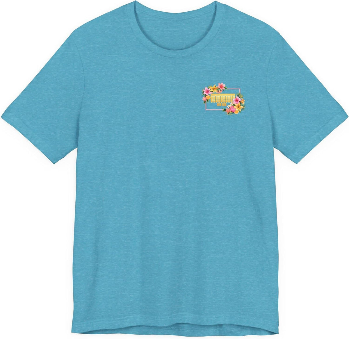 Steno Keyboard Court Reporter Soft Tee - Heather Aqua