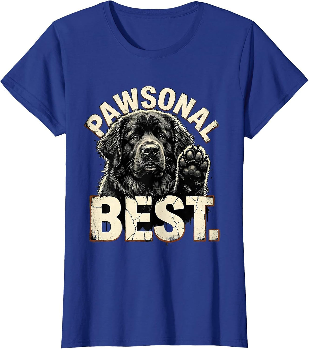 Women's Pawsonal Best Distressed Funny Dog Owner Internet Meme Humor T-Shirt - Royal Blue