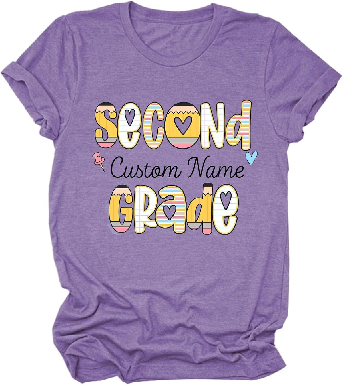 Custom Teacher Shirts Women Personalized Name Graphic Tees Short Sleeve T-Shirt Customized School First Day Tshirt - 2nd