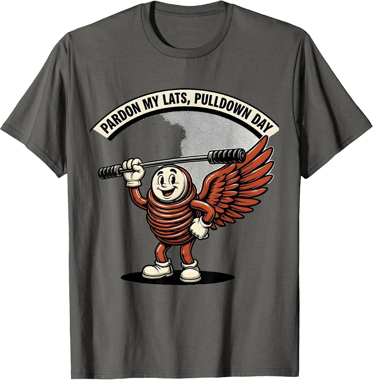 Men's Pardon My Lats, Pulldown Day Funny Gym Workout Pulldown T-Shirt - Asphalt Grey