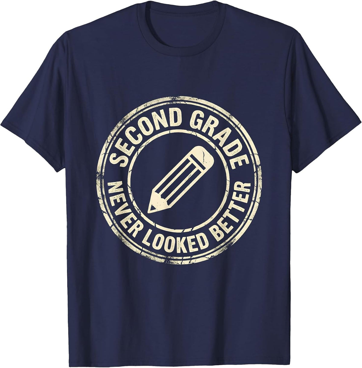 Second Grade Never Looked Better School Design T-Shirt - Navy Blue