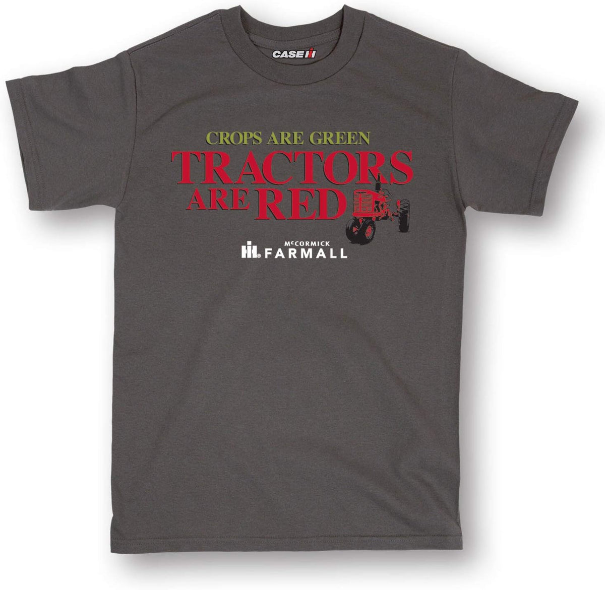 Crops are Green Tractors are Red - Men's Short Sleeve Graphic T-Shirt - Charcoal
