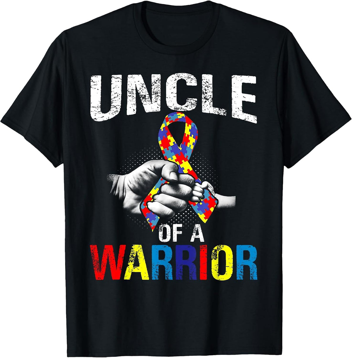 Uncle of A Warrior Autism Awareness T-Shirt - Black