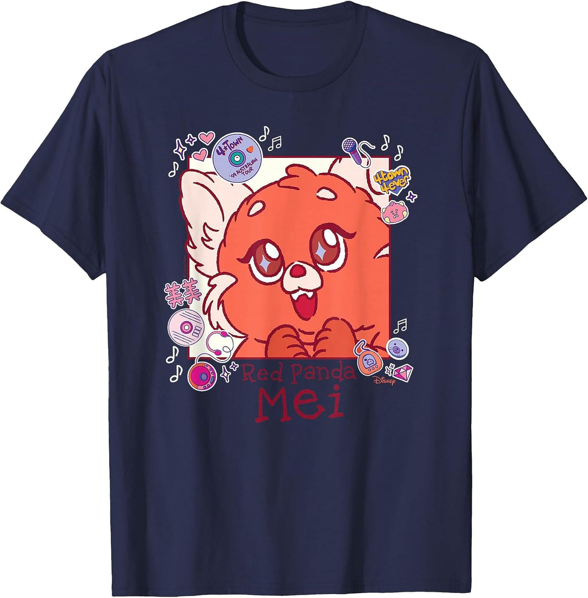 Turning Red - Red Panda Mei T-Shirt - Navy Blue
