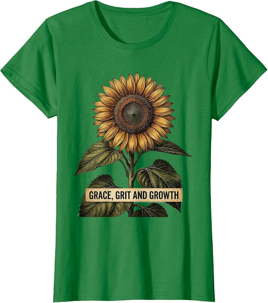 Women's Grace Grit and Growth Special Education Teacher T-Shirt - Kelly Green