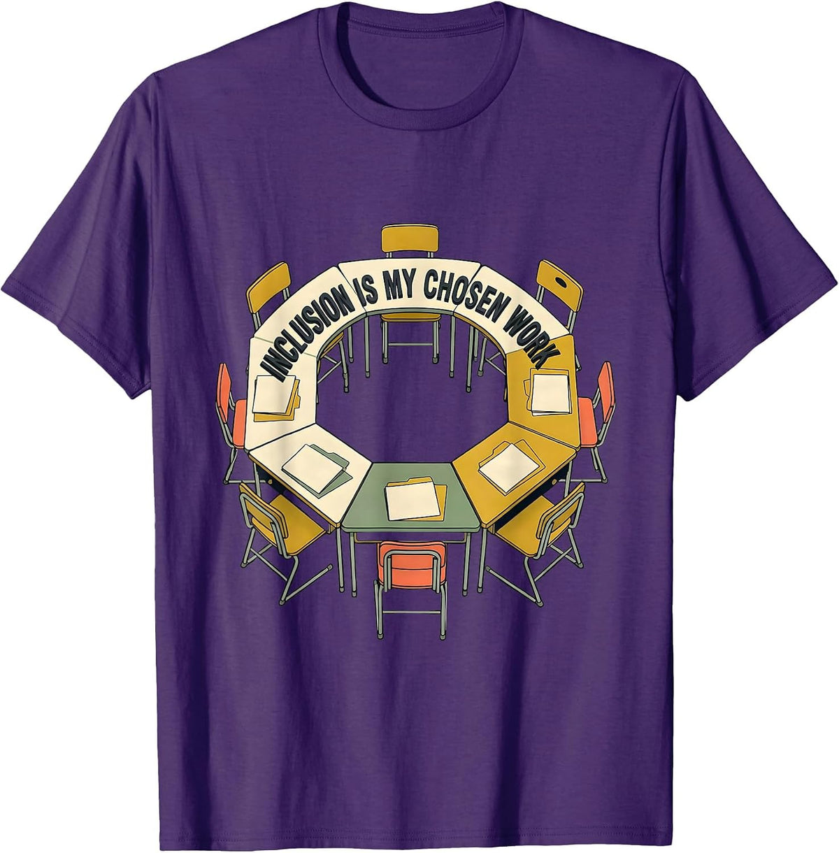 Inclusion Is My Chosen Work Inspirational Special Education T-Shirt - Purple
