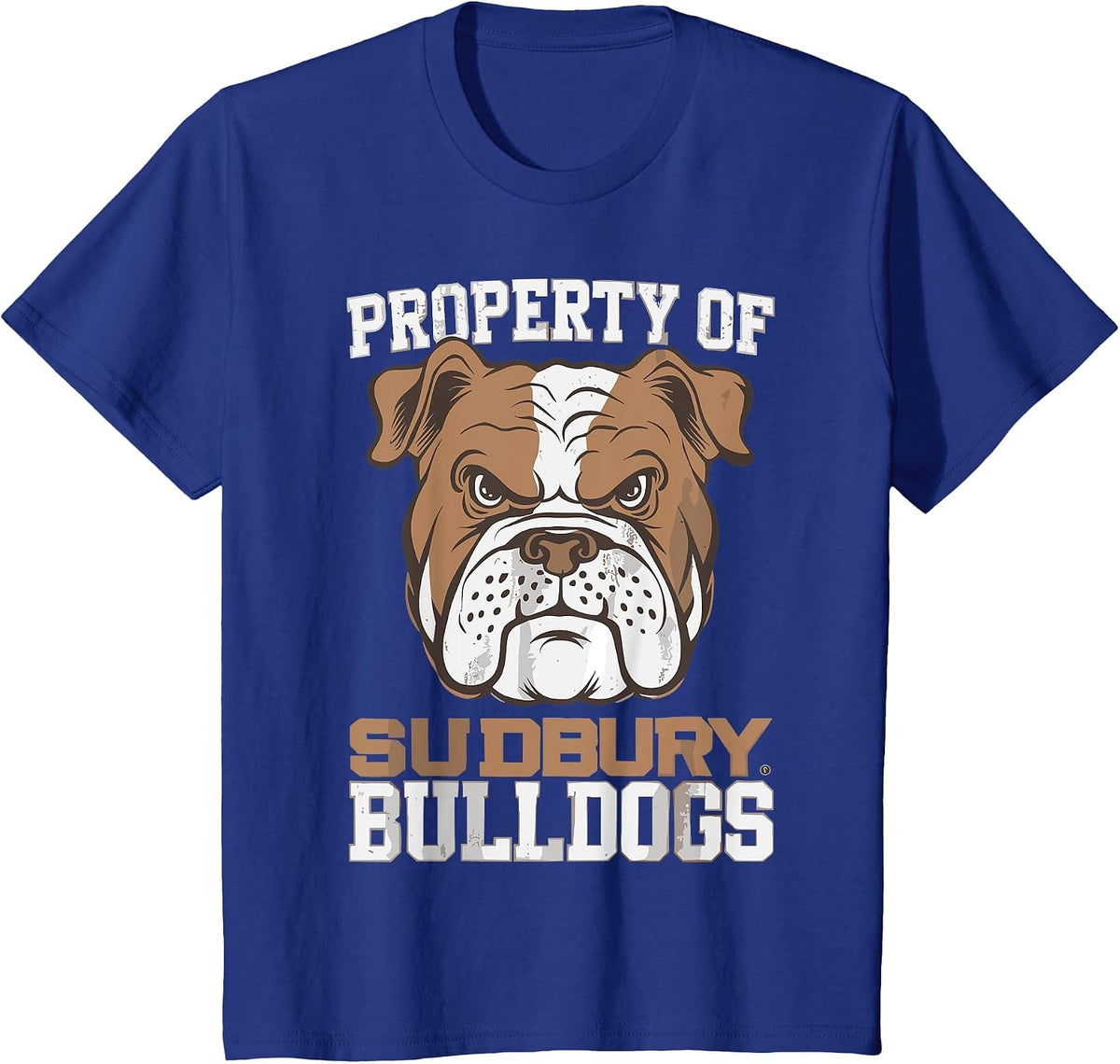 Property of Sudbury Bulldogs pet Dog Vintage Funny T-Shirt - Royal Blue
