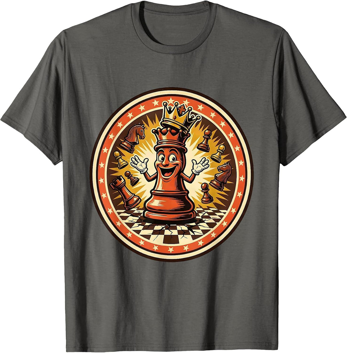 Men's Chaos Coordinator Exploding Chess Board Graphic T-Shirt - Asphalt Grey