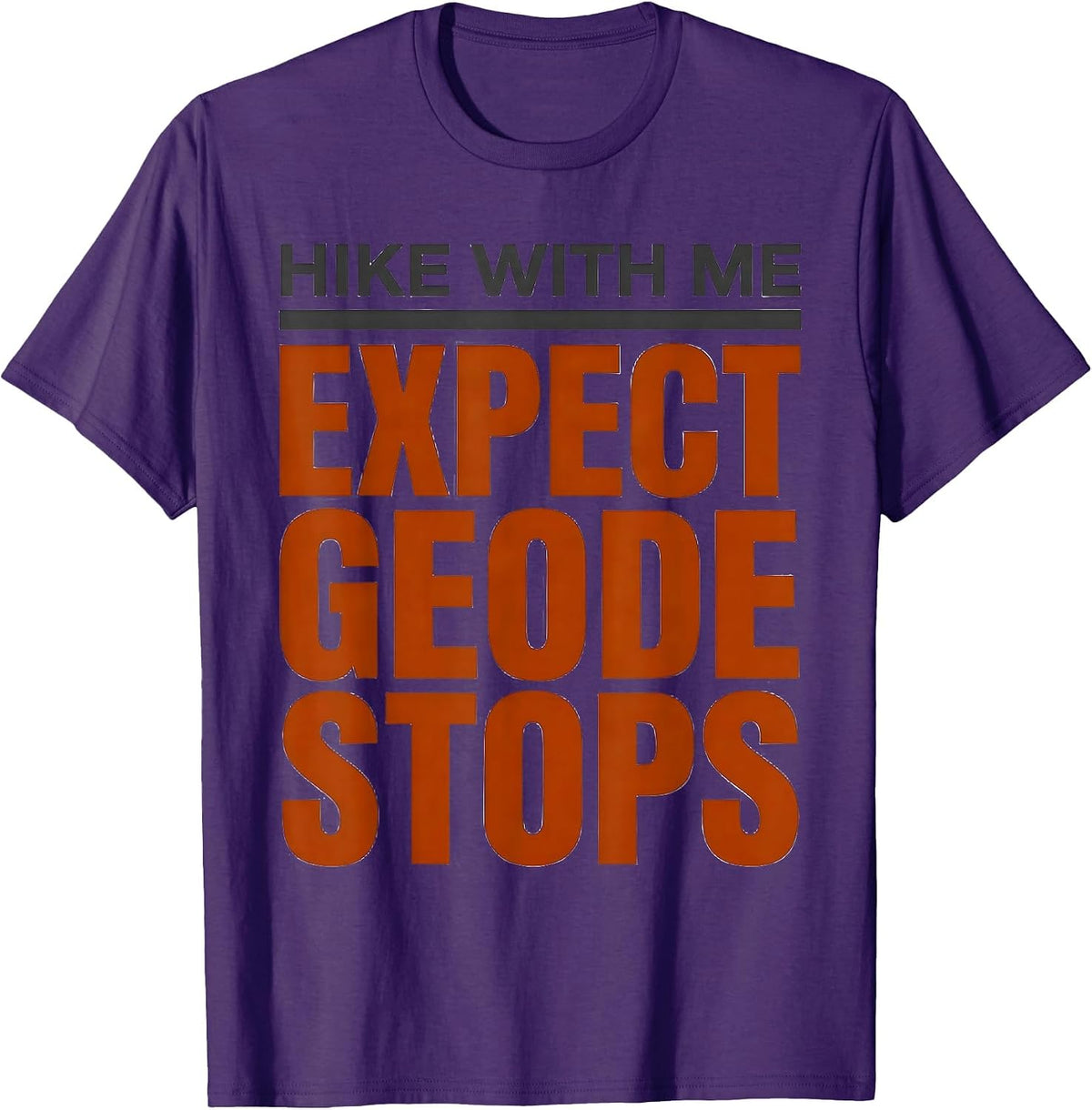 Hike With Me Expect Geode Stops Funny Geology Rock Collector T-Shirt - Purple