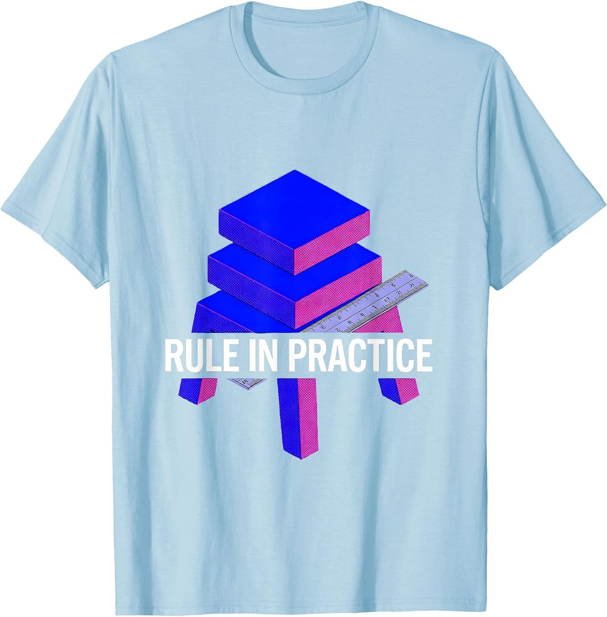 Men's Rule In Practice Bauhaus Modernist Design Enthusiast 100th T-Shirt - Baby Blue