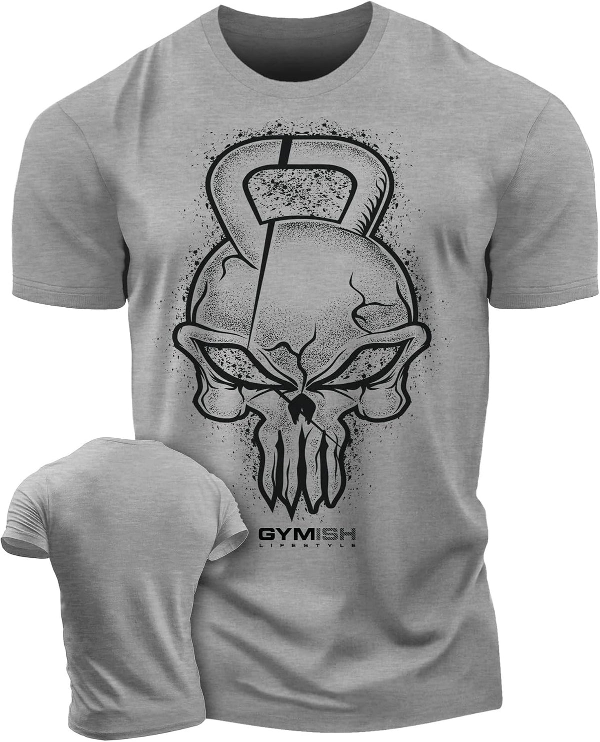 Gym Reaper Skull Graphic Shirt Men's Funny Gym Workout Motivation Tee - 2. Gym Reaper Grey