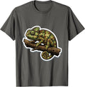 Kids Camo Chameleon Blending Into Tree Bark T-Shirt - Asphalt Grey