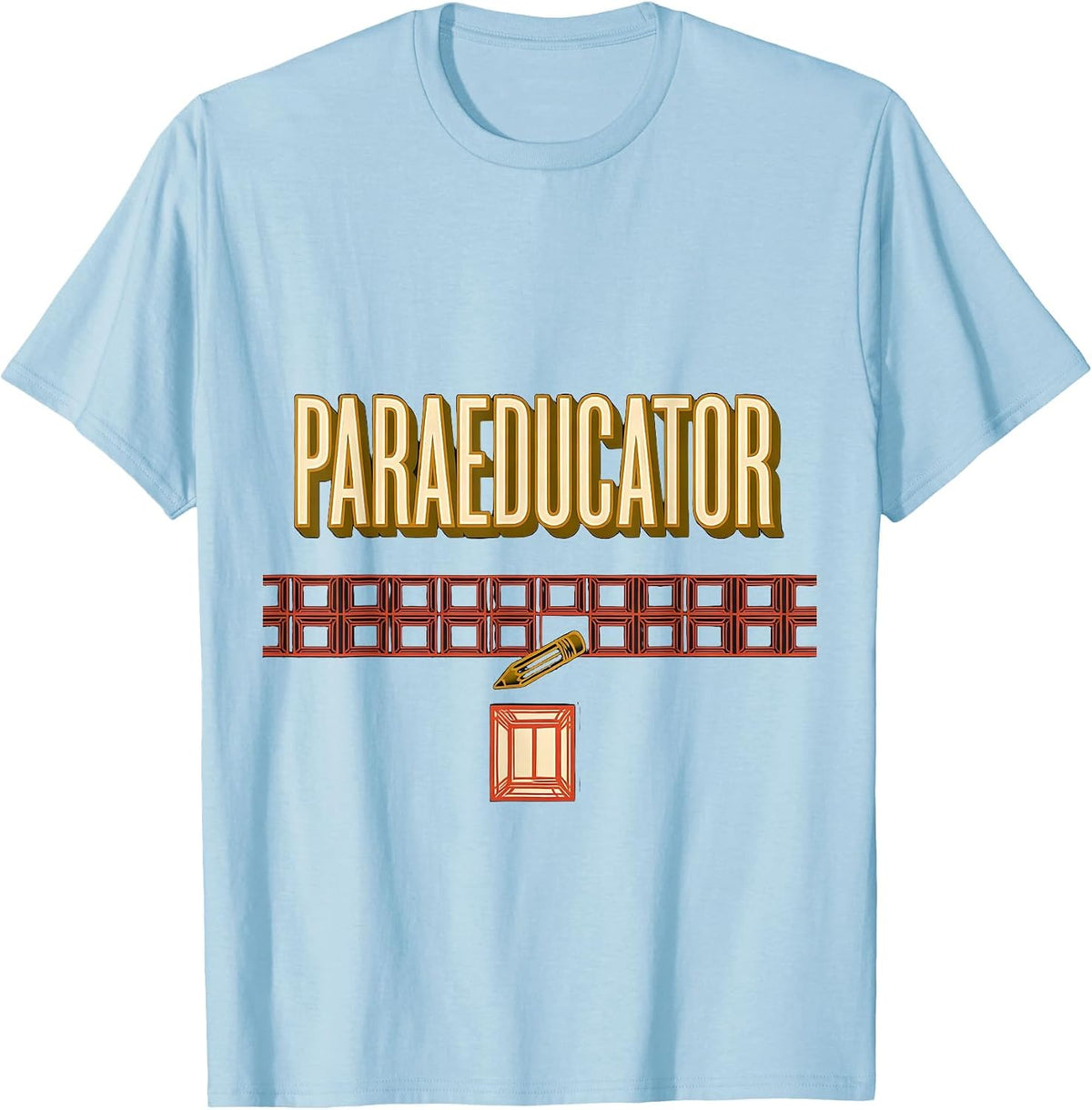 Men's Paraeducator Sign Painter Showcard Teacher Aide School T-Shirt - Baby Blue