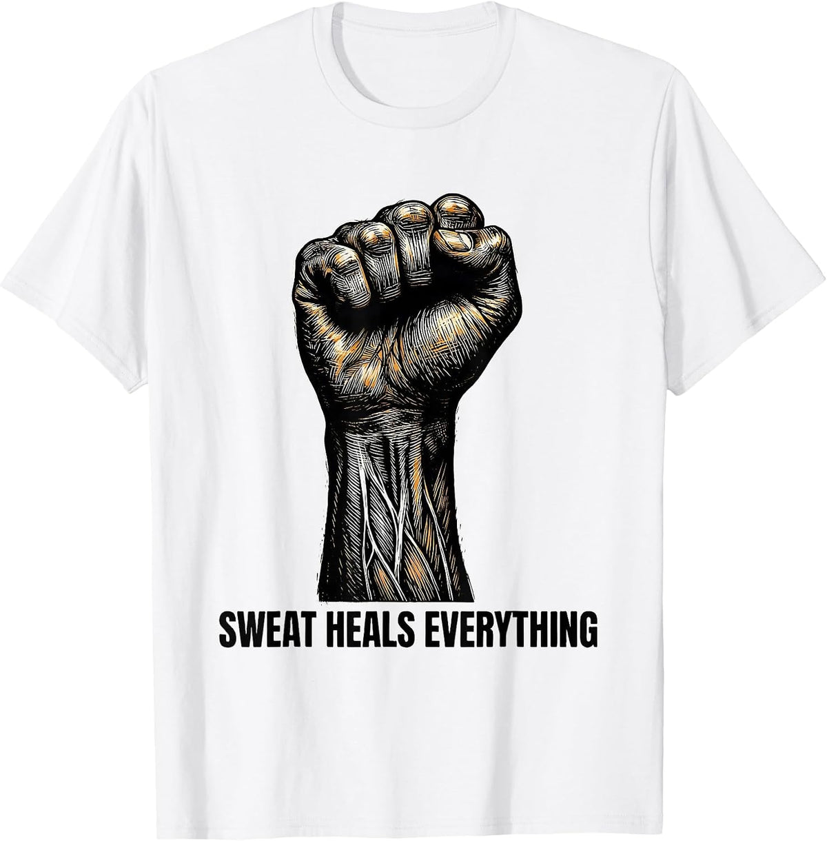 Men's Sweat Heals Everything Physical Therapy Design T-Shirt - White