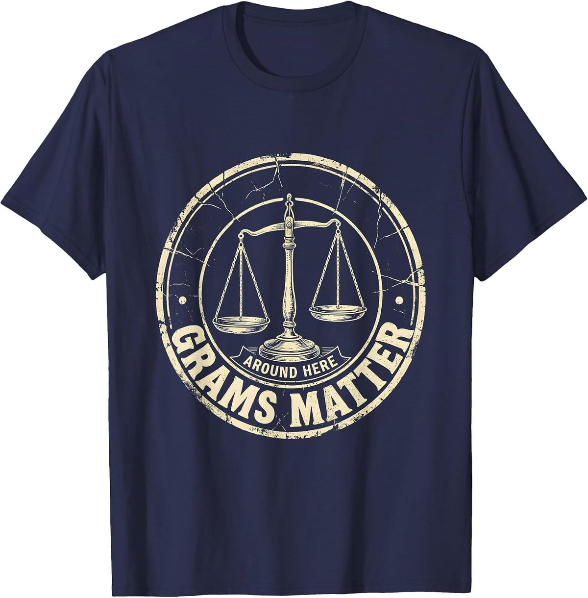 Grams Matter Here NICU Nurse Design T-Shirt - Navy Blue