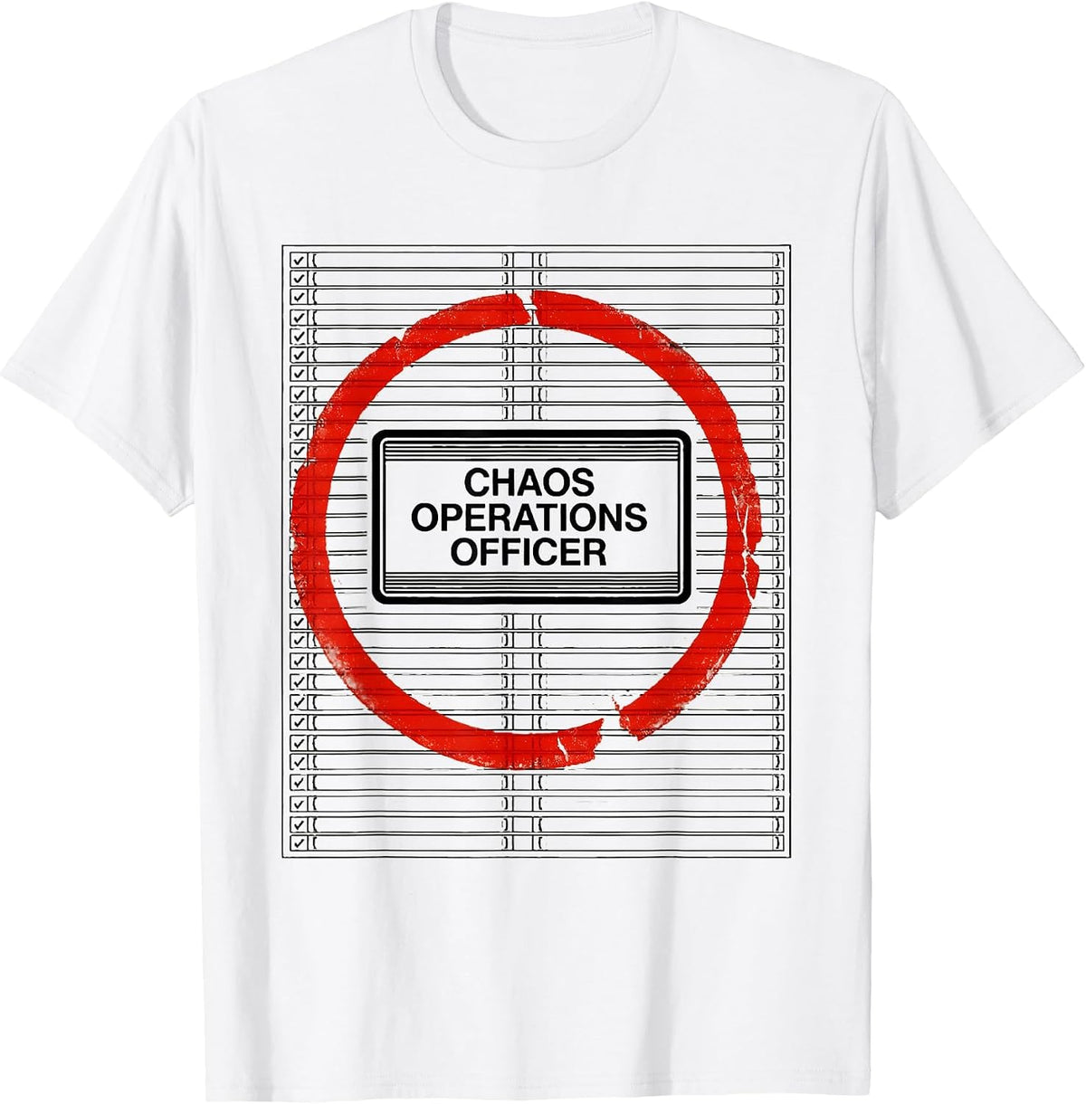 Men's Chaos Operations Officer Funny Chaos Coordinator Humor T-Shirt - White