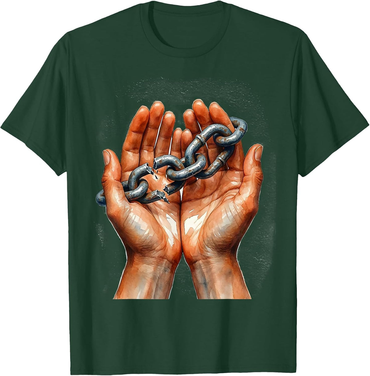 Social Worker Broken Chain Repair Graphic Design T-Shirt - Dark Green