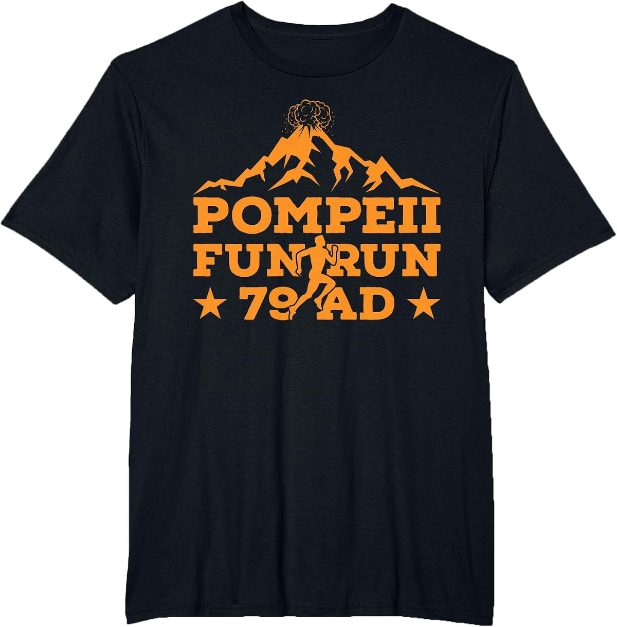 Pompeii Fun Run Geography Volcanologist Volcanology Apparel T-Shirt - Black