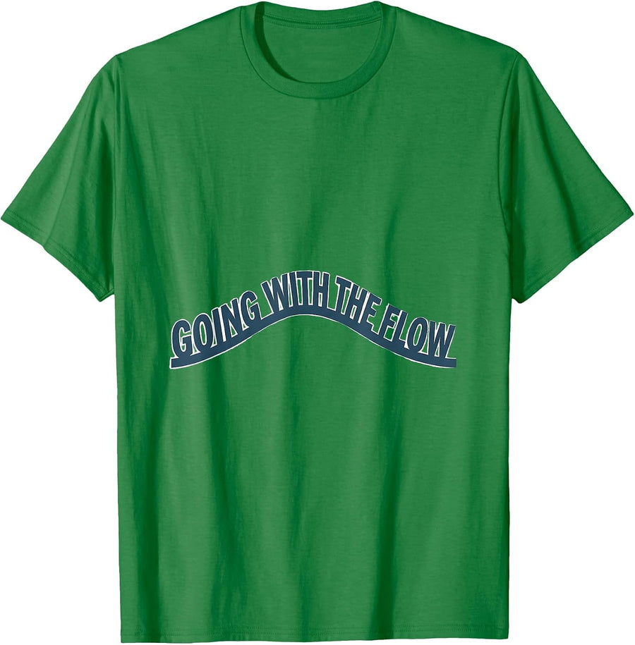 Men's Going With The Flow Funny Duck Pun Novelty Humor Gift T-Shirt - Kelly Green