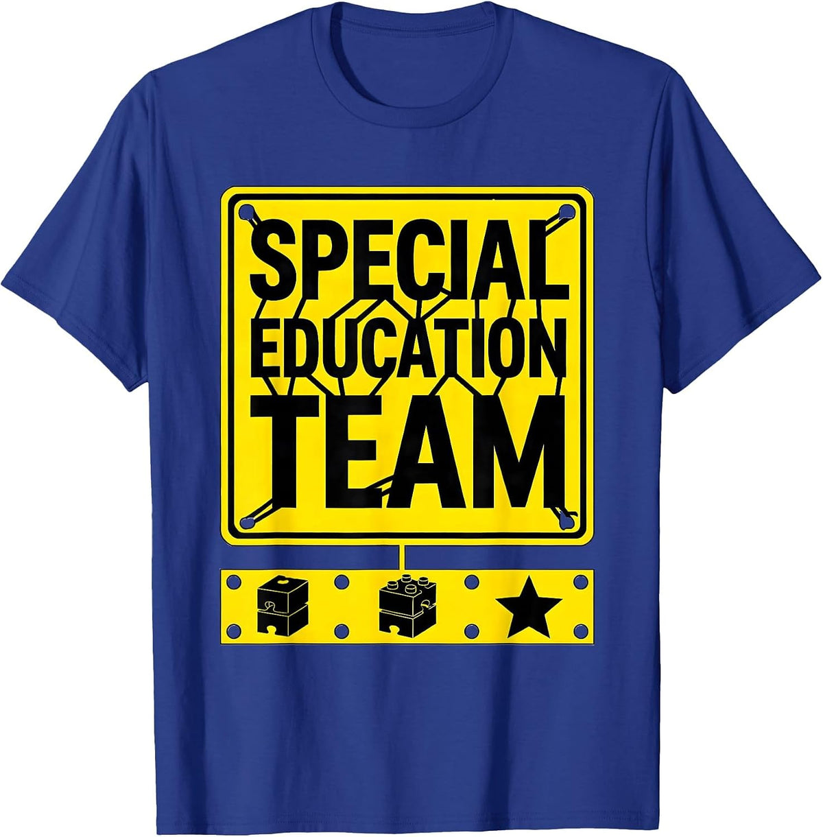Special Education Team Stencil Graphic Teacher Humor Gift T-Shirt - Royal Blue