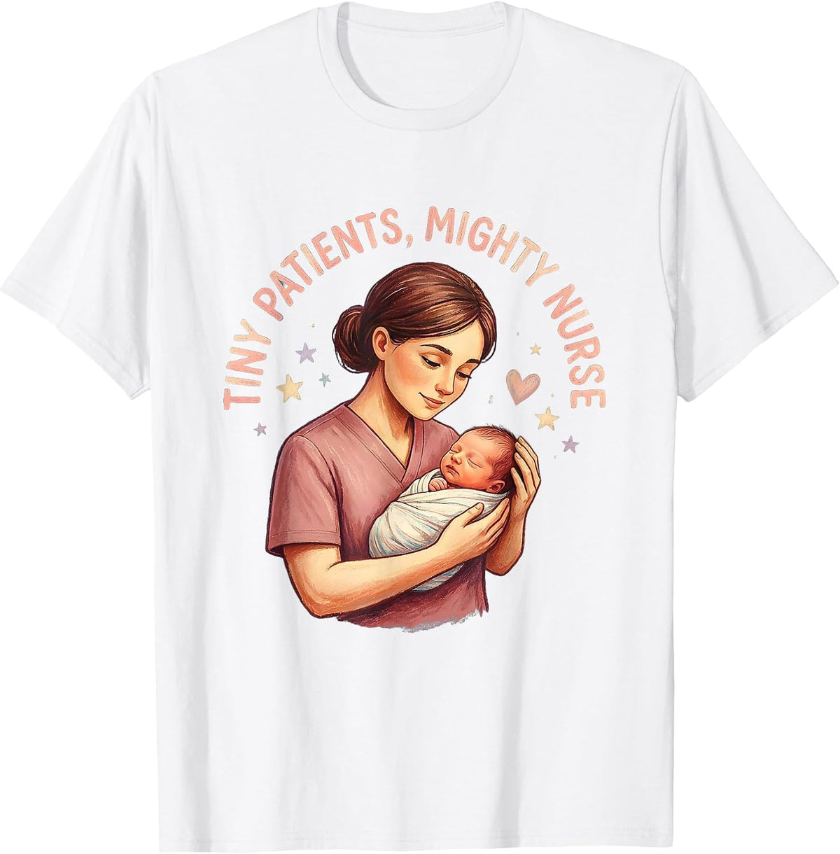 Men's Tiny Patients Mighty Nurse NICU Nurse Design T-Shirt - White