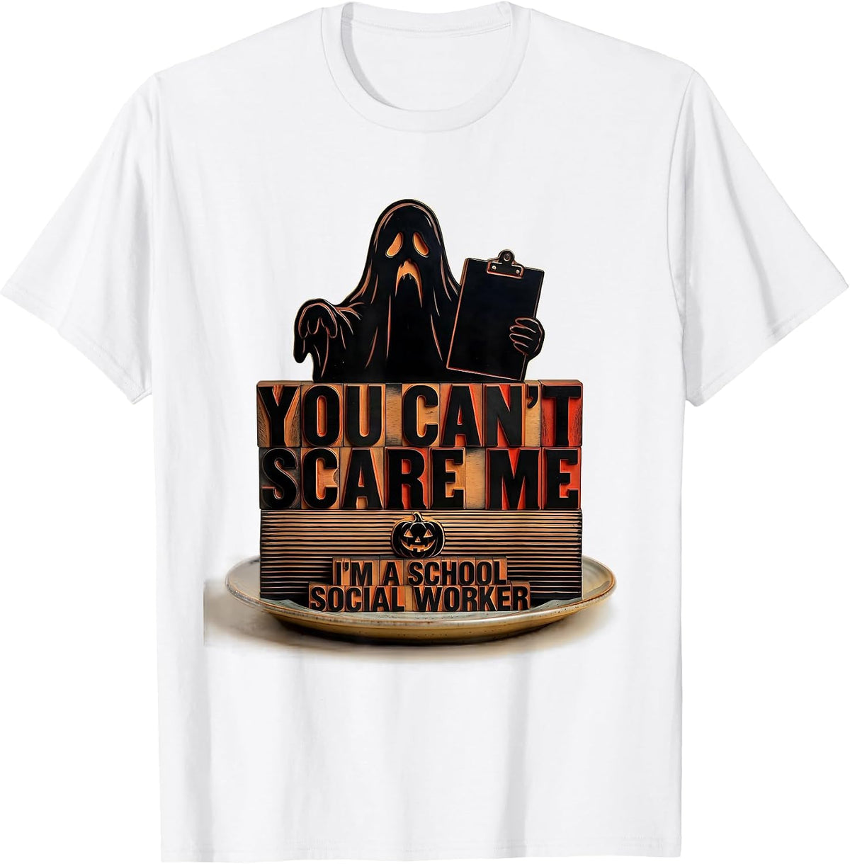 Men's You Can't Scare Me, I'm A School Social Worker Halloween T-Shirt - White