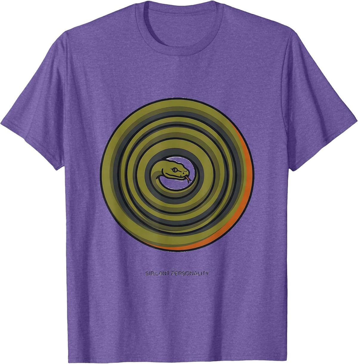 Men's Sibilant Personality Editorial Conceptual Speech Language T-Shirt - Purple Heather