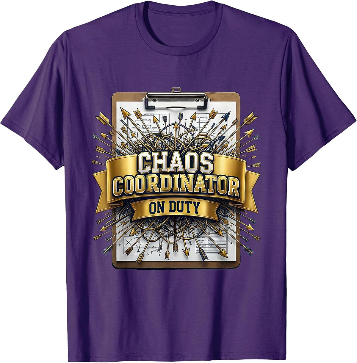 Men's Chaos Coordinator On Duty Graphic Design T-Shirt - Purple