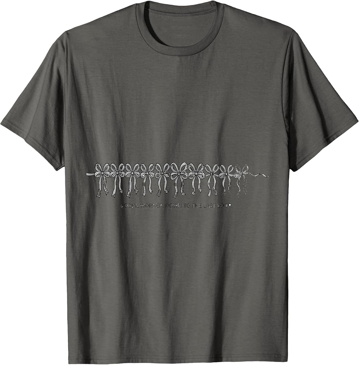 Social Worker Down To The Last Loop Funny Christmas Party T-Shirt - Asphalt Grey