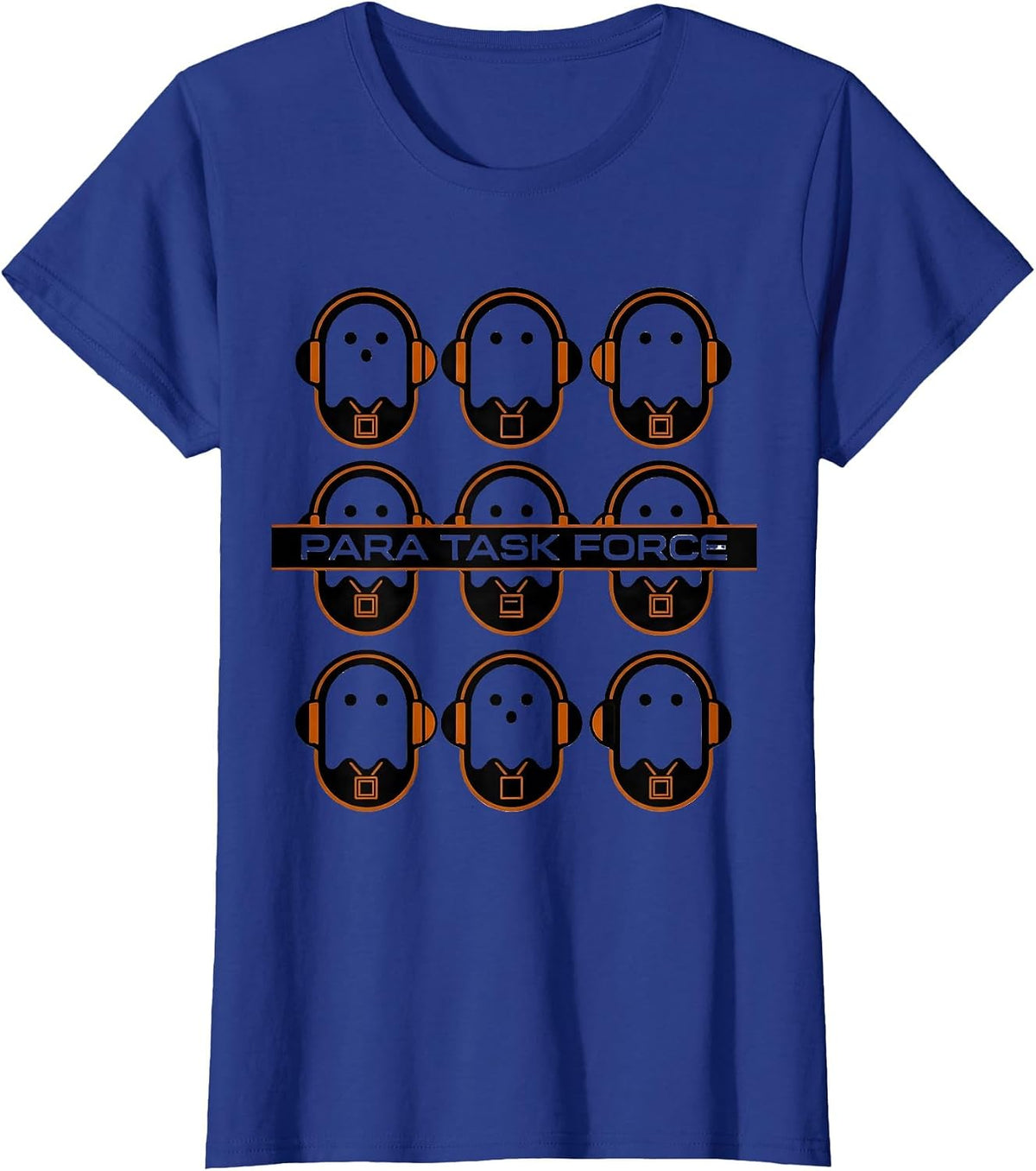 Women's Para Task Force Geometric Ghost Para Paraeducator Halloween T-Shirt - Royal Blue