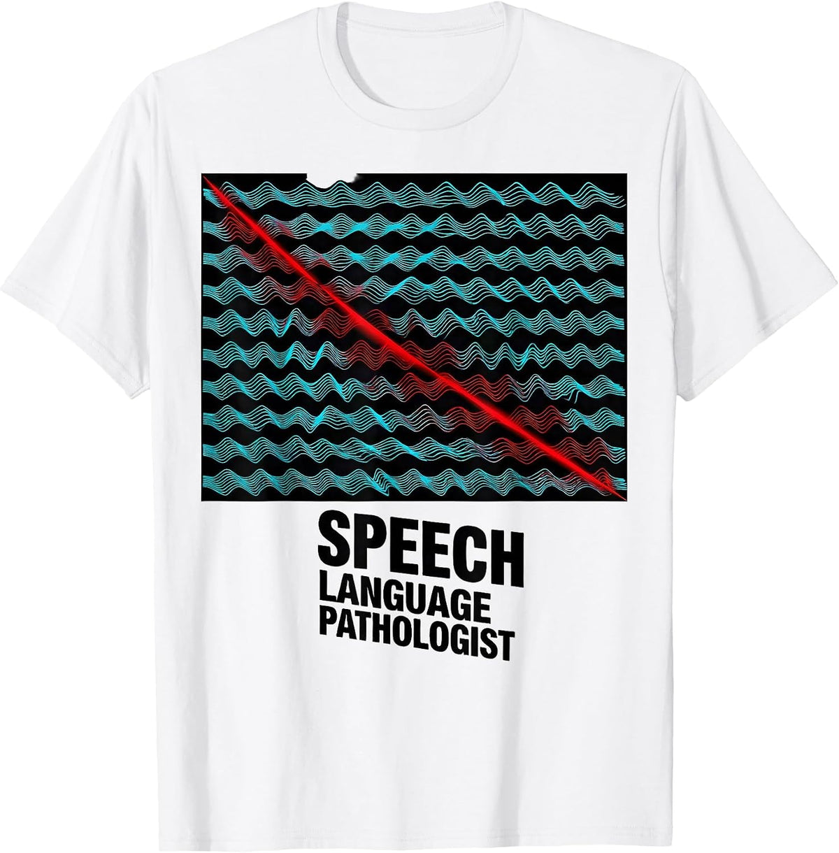 Men's Speech Language Pathologist New Wave Typography SLP Pride T-Shirt - White