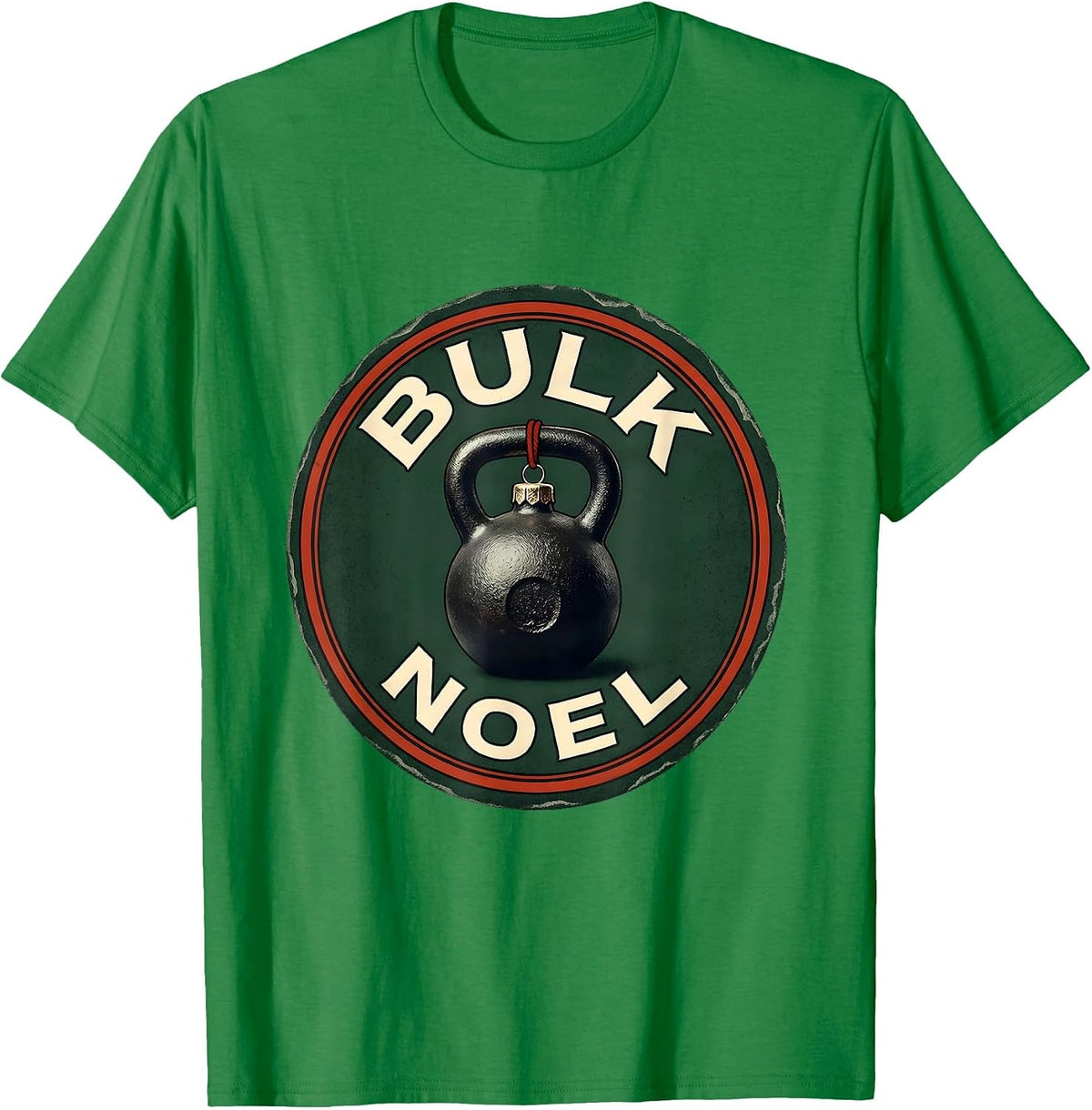 Men's Bulk Noel Funny Christmas Weightlifting Gym Workout Gift T-Shirt - Kelly Green