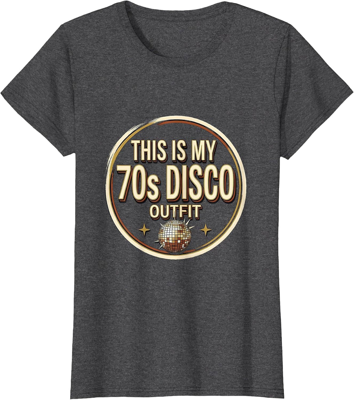 Women's This Is My 70s Disco Outfit Retro Party Costume Funny Disco T-Shirt - Dark Heather Grey