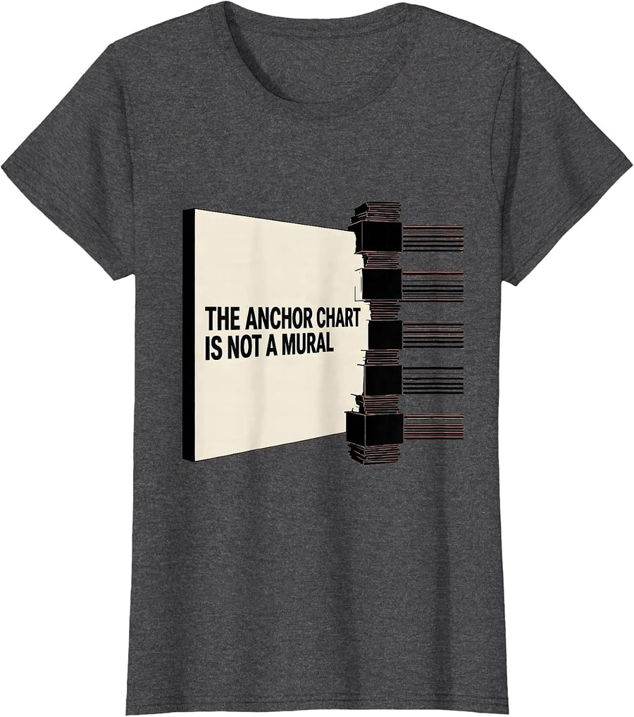 Women's The Anchor Chart Is Not A Mural Funny Teacher Humor Gift T-Shirt - Dark Heather Grey