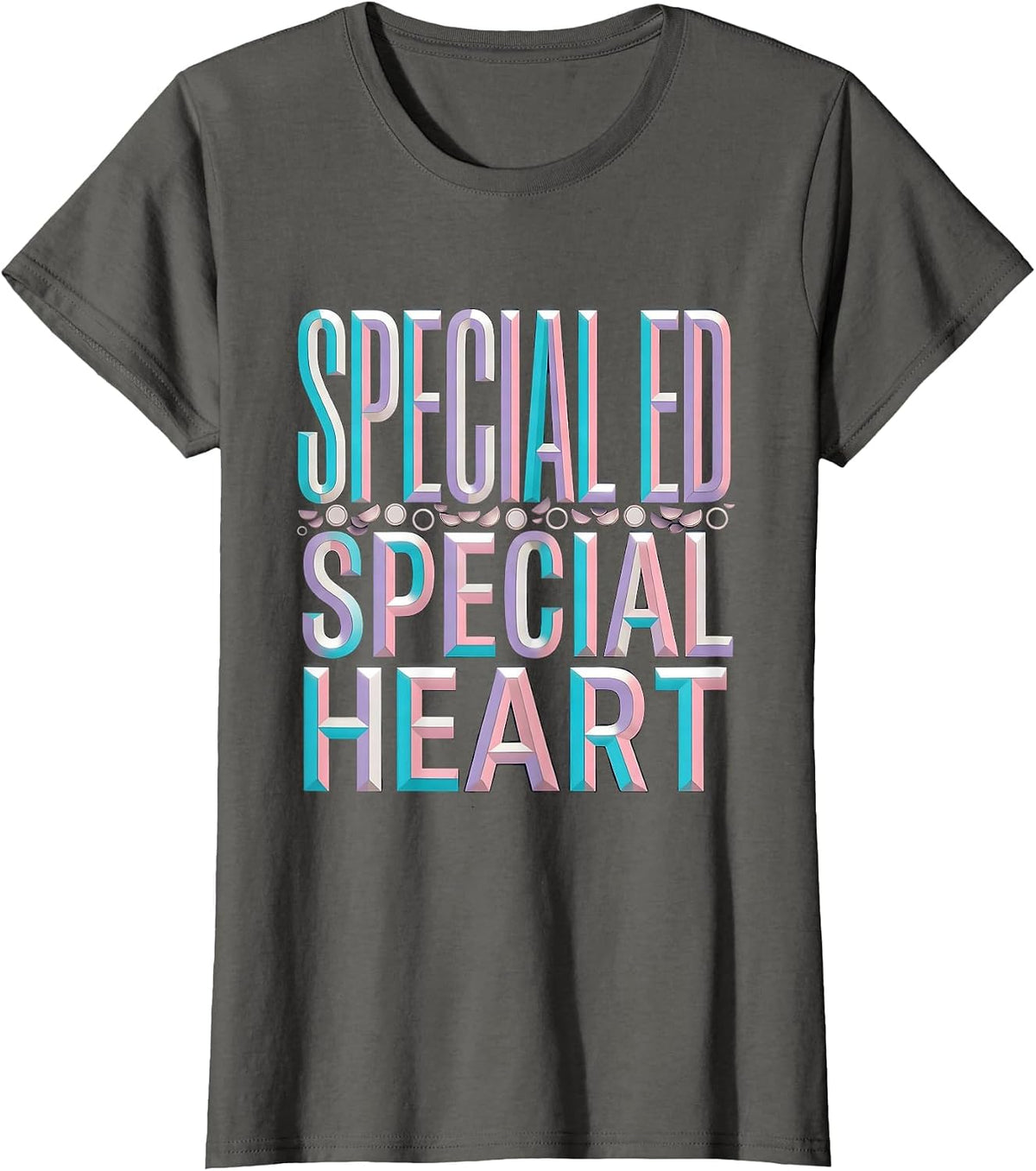 Women's Special Ed Special Heart educator Design T-Shirt - Asphalt Grey
