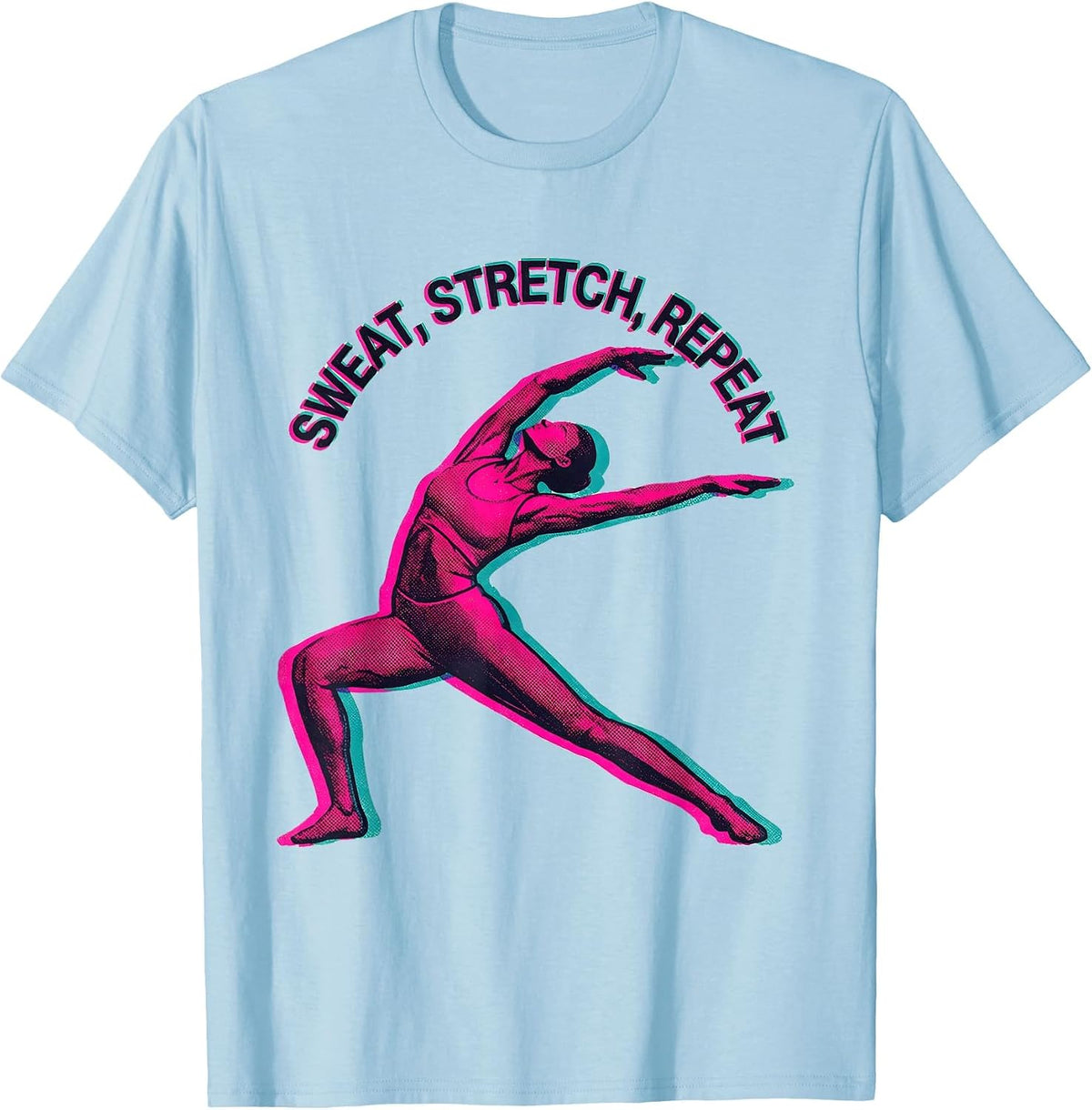 Men's Sweat Stretch Repeat Physical Therapy Design T-Shirt - Baby Blue