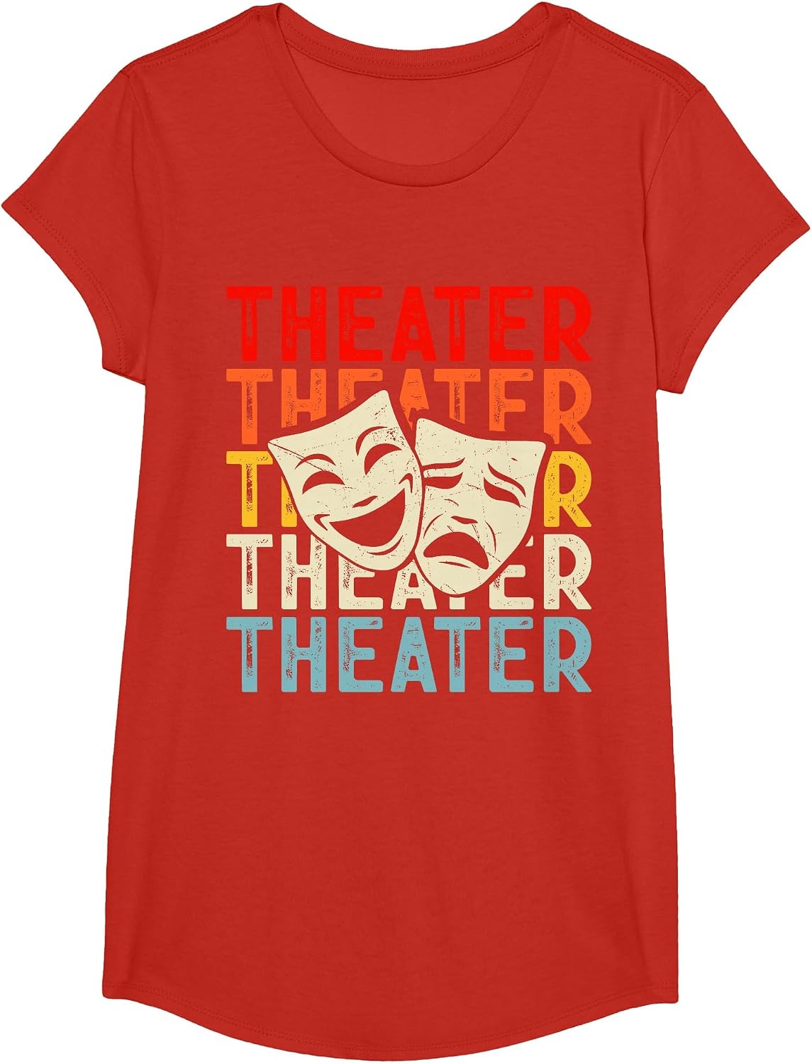Theater Sunset Vintage Retro T-Shirt - Girls Red