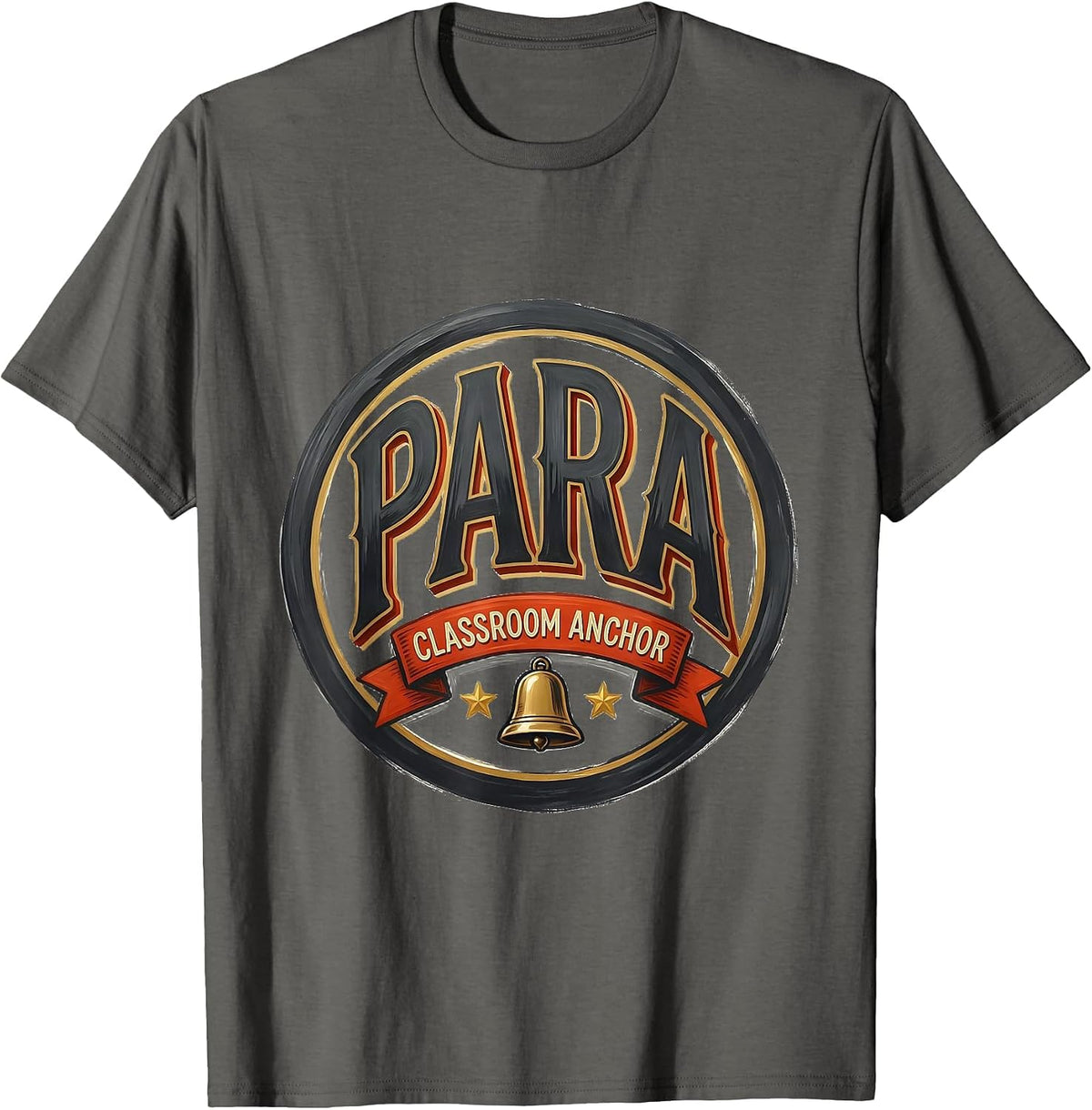 Men's Para Classroom Anchor Sign Painter Showcard Paraeducator T-Shirt - Asphalt Grey