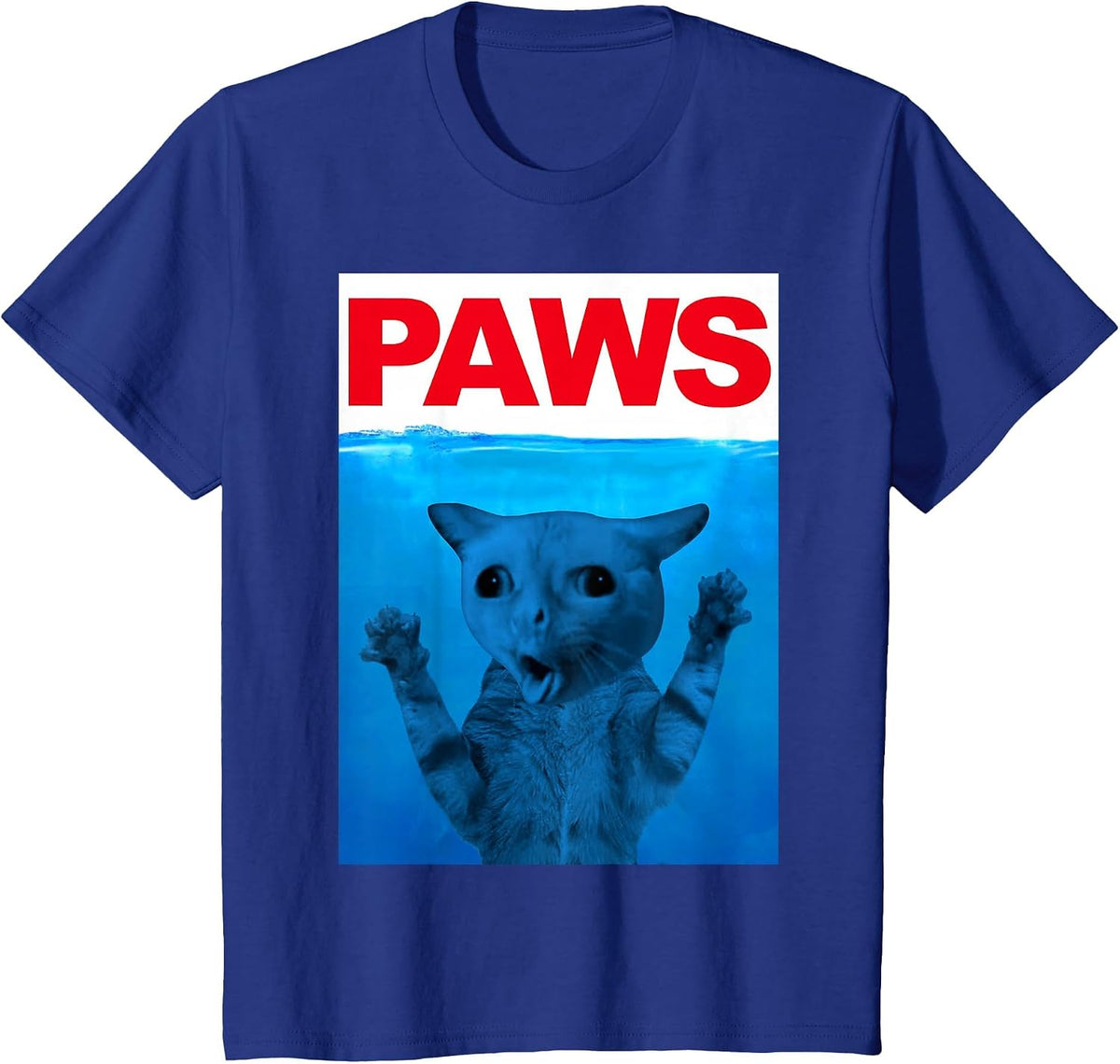 Paws Cat Meme Humor Funny Kitty Lover Funny Cats Dads Mom T-Shirt - Royal Blue