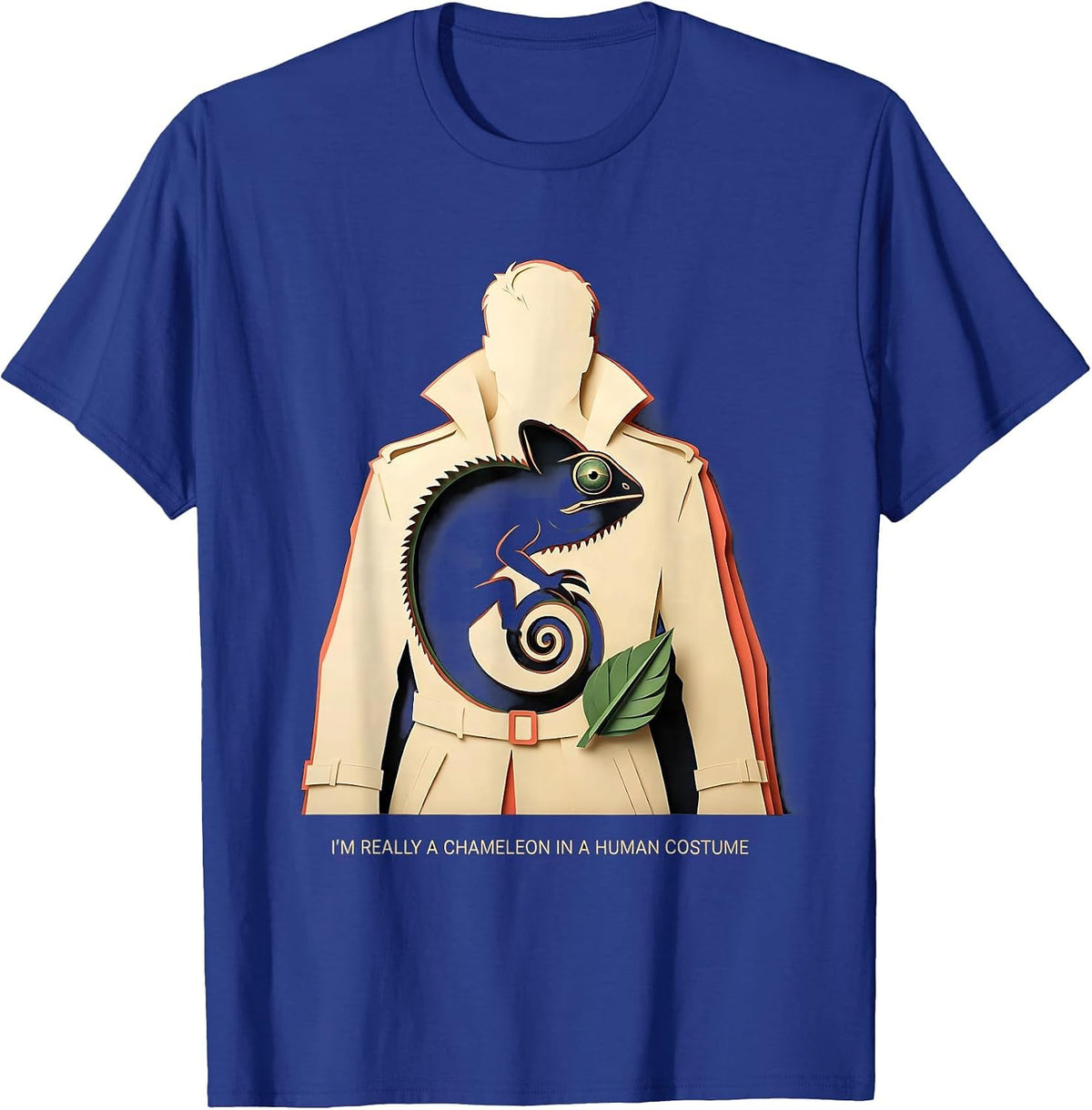 Men's I'm Really A Chameleon In A Human Costume Funny T-Shirt - Royal Blue
