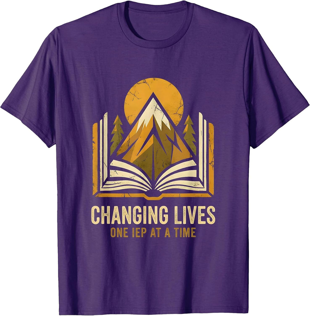 Men's Changing Lives One IEP At A Time Sped Teacher T-Shirt - Purple