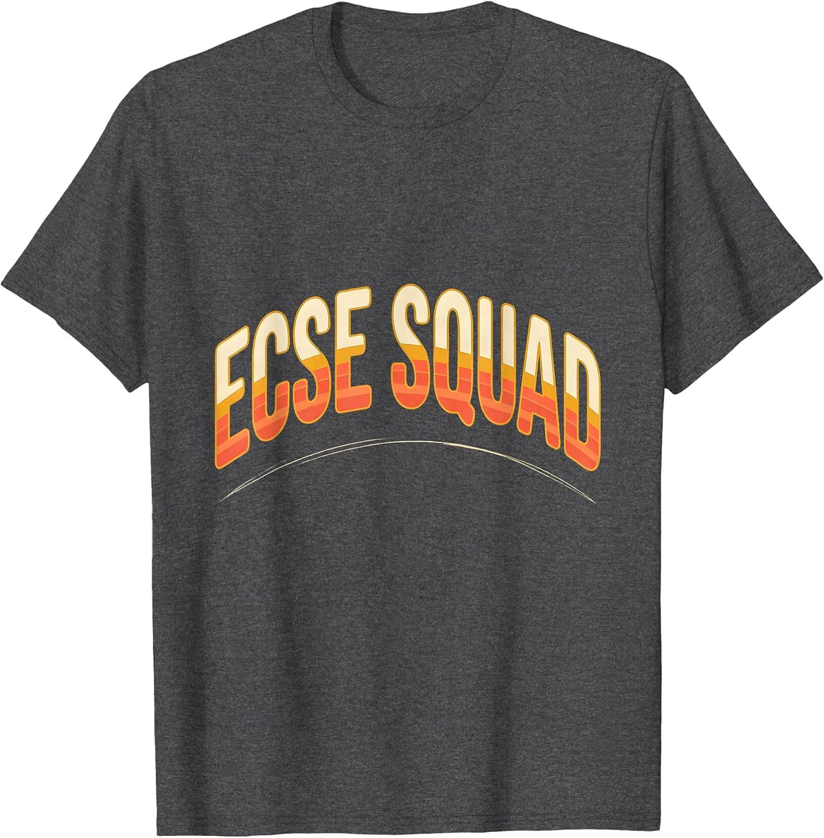 ECSE Squad Retro 70s Back To School Support Staff T-Shirt - Dark Heather Grey