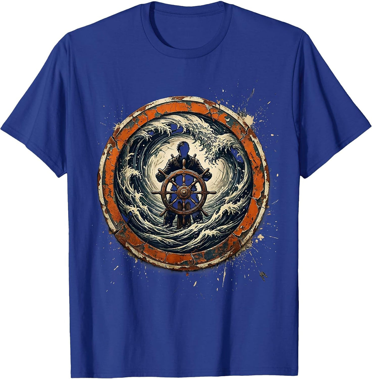 Men's Chaos Coordinator Ship Wheel Whirlpool Graphic T-Shirt - Royal Blue
