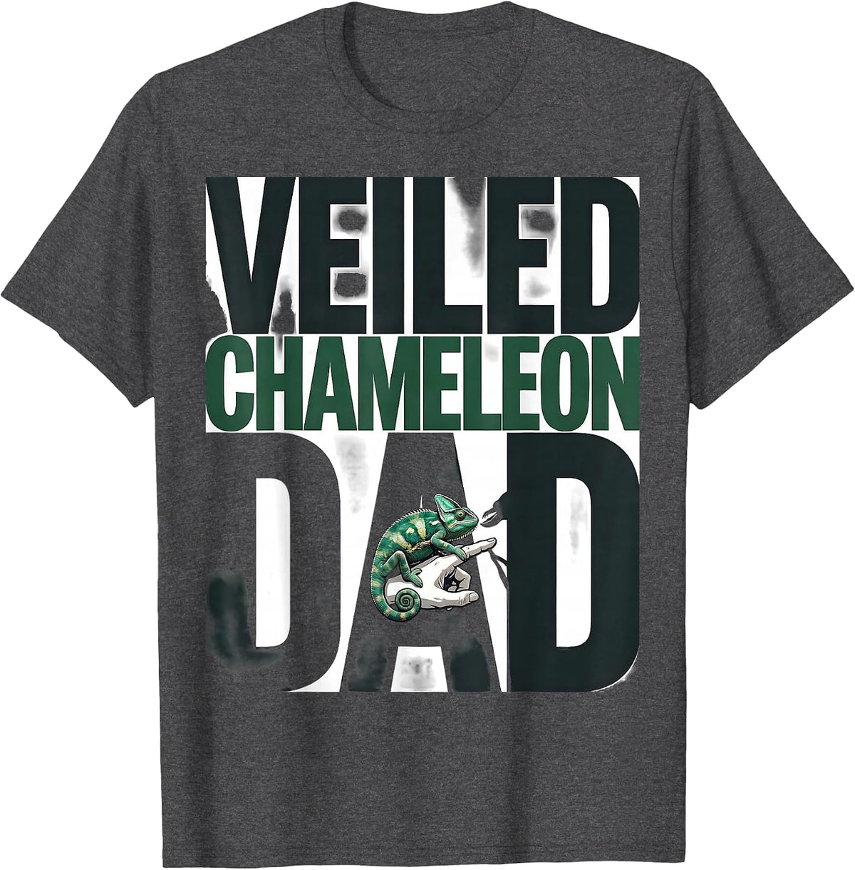 Veiled Chameleon Dad Funny Reptile Lover Herpetology Humor T-Shirt - Dark Heather Grey